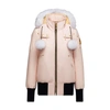 Moose Knuckles Gold Capsule Debbie Down Bomber Jacket In Rose_poudre_peau_de_mouton_naturele