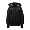 Moose Knuckles Womens Gold Debbie Bomber Neoshear In Black With Black Shearling