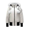 Moose Knuckles Debbie Bomber Jacket Wintercoat In Gris_orage_mouton_naturel