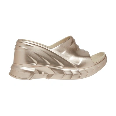 Givenchy Marshmallow Wedge Sandals In Dusty_gold
