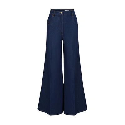 Nina Ricci High-waisted Super-flared Jeans In Blue
