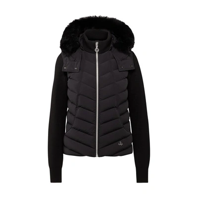 Moose Knuckles Valencia Hybrid Knit Shearling In Noir_mouton_noir