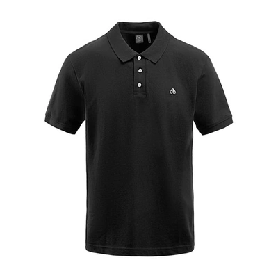 Moose Knuckles Embroidered-logo Polo Shirt In Noir