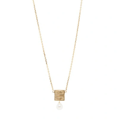 Givenchy 4g Golden Pearly Drop Necklace In Golden_yellow