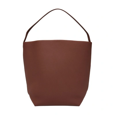 The Row Park Shopper Tote Bag In Calf Leather In Cognac_pld