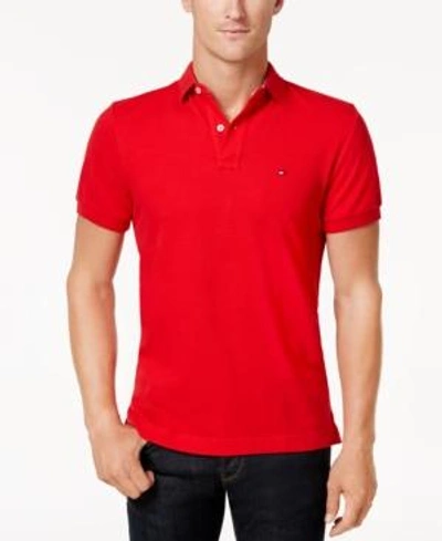 Tommy Hilfiger Custom Fit Polo In Red