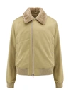Burberry Shearling Trimmed Cotton Jacket