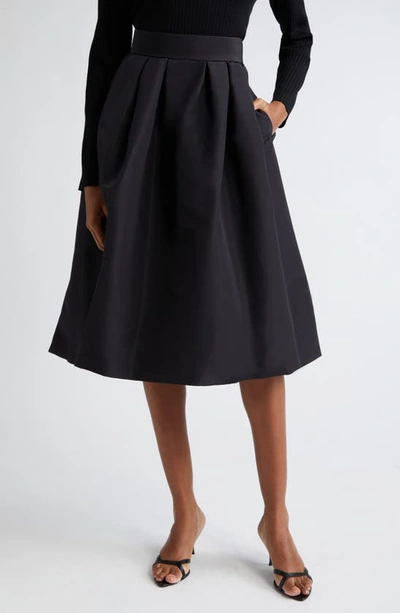 Carolina Herrera High-waist Pleated Full Midi Skirt In Black