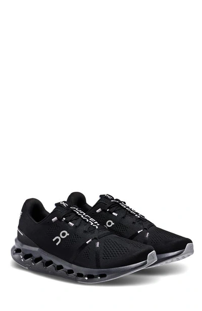 On Running Cloudsurfer Knitted Sneakers In Black