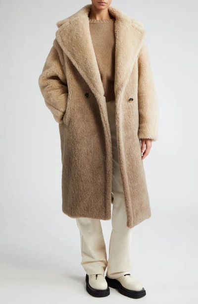 Max Mara Gatto Ombre Double-breasted Wool Coat In Nude & Neutrals