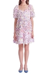English Factory Textured Ribbon Minidress In Mauve