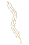 Saint Laurent Cassandre Pendants Chain Bracelet In Yellow