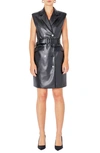 ENDLESS ROSE BELTED DOUBLE BREASTED FAUX LEATHER DRESS