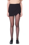English Factory Faux Wrap Miniskort In Black