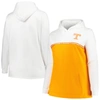 PROFILE PROFILE WHITE/TENNESSEE ORANGE TENNESSEE VOLUNTEERS PLUS SIZE TAPING PULLOVER HOODIE
