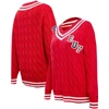 Pro Standard Red Buffalo Bills Prep V-neck Pullover Sweater In Red