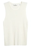 Vince Rib Scoop Neck Cotton Tank In Off White