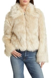 Steve Madden Juniper Faux Fur Coat In Cream