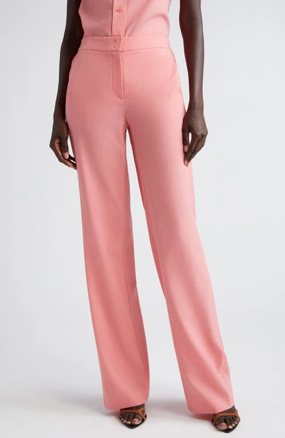 Akris Punto Marla Techno Crepe Straight Leg Pants In Flamingo