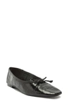 Schutz Arissa Croc Embossed Ballet Flat In Black