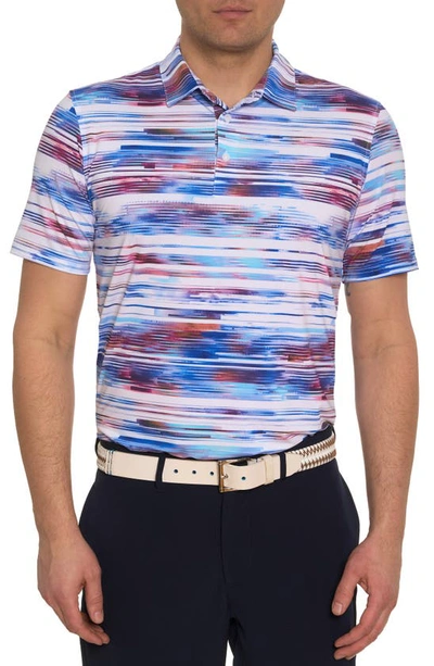 ROBERT GRAHAM WATZMANN BROKEN STRIPE PERFORMANCE GOLF POLO