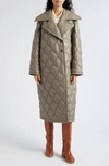 GANNI SHINY DIAMOND QUILTED COAT