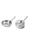 Caraway Stainless Steel Frypan And Mini Saucepan Set In Stainless Steel