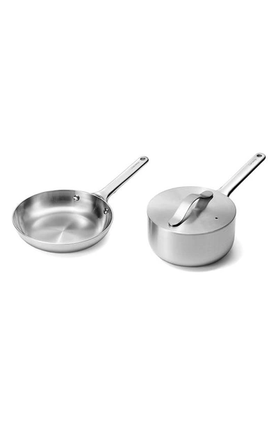 CARAWAY CARAWAY STAINLESS STEEL 8" FRY PAN & 1.75-QUART SAUCE PAN SET