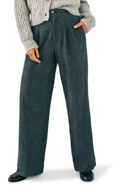 Faherty Dream Flannel Trouser Pants In Mountain Charcoal