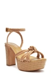 Schutz Women's Kathleen Almond Toe Woven High Heel Platform Sandals In Light Beige