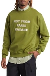 Drôle De Monsieur Le Slogan-embroidered Sweatshirt In Kaki