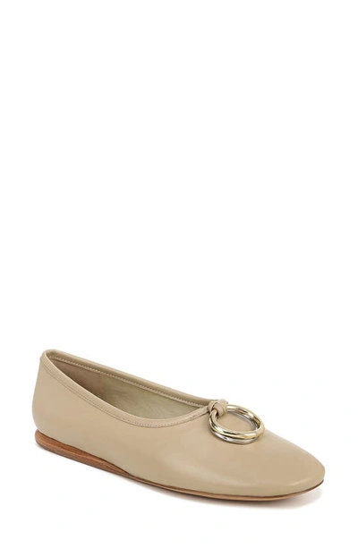 Vince Didi Leather Charm Ballerina Flats In Beige
