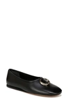 Vince Didi Leather Charm Ballerina Flats In Black Leather