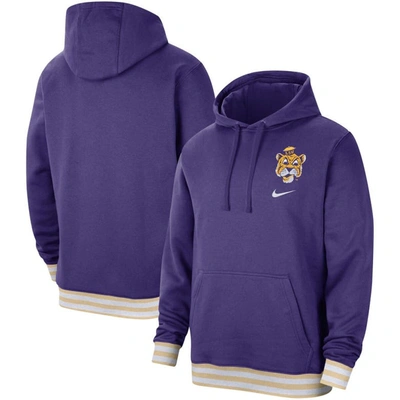 Nike Lsu  Men's College Retro Fleece Hoodie In Purple