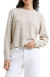 FRENCH CONNECTION JOLEE PEARLY BEAD CREWNECK SWEATER
