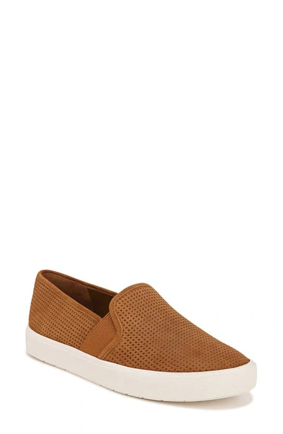 Vince Blair Perforated Suede Slip-on Trainers In Gingernut
