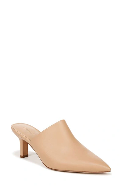 Vince Penelope Leather Point-toe Mules In Catalina Blush
