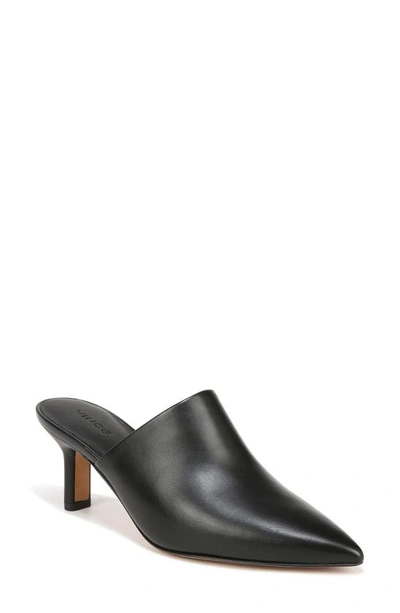 Vince Women's Penelope Leather Pointed Toe Mules In Black Leather