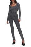 Good American Cystal Long Sleeve Jumpsuit In Black001