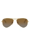 Ray Ban Ray-ban Kids' Junior 50mm Polarized Gradient Aviator Sunglasses In Gold Flash