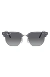 Ray Ban Ray-ban Kids' New Clubmaster Junior 47mm Gradient Polarized Irregular Sunglasses In Grey Gradient
