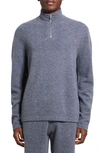 Theory Geder Long Sleeve Quarter Zip Knit Sweater In Graphite