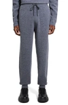 Theory Alcos Merino Wool Blend Drawstring Pants In Graphite