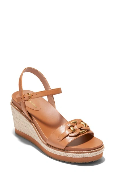 Cole Haan Women's Cloudfeel Espadrille 75mm Platform Wedge Sandals In Pecan