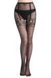 STEMS FISHNET TIGHTS WITH FAUX GARTERS