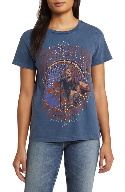 Lucky Brand Women's Janis Joplin Studded Cotton T-shirt In Dress Blues