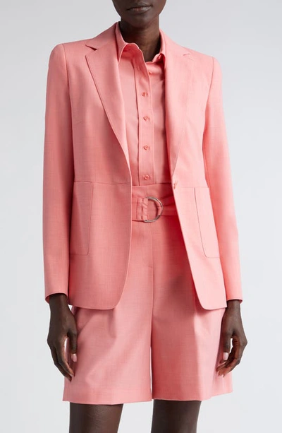 Akris Punto Lightweight Techno Crepe Blazer Jacket In Flamingo