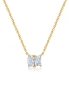 CRISLU OVAL & BAGUETTE CUBIC ZIRCONIA PENDANT NECKLACE