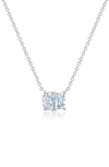 CRISLU CRISLU OVAL & BAGUETTE CUBIC ZIRCONIA PENDANT NECKLACE