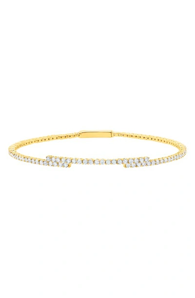CRISLU CRISLU CUBIC ZIRCONIA REGAL FLEX BANGLE BRACELET